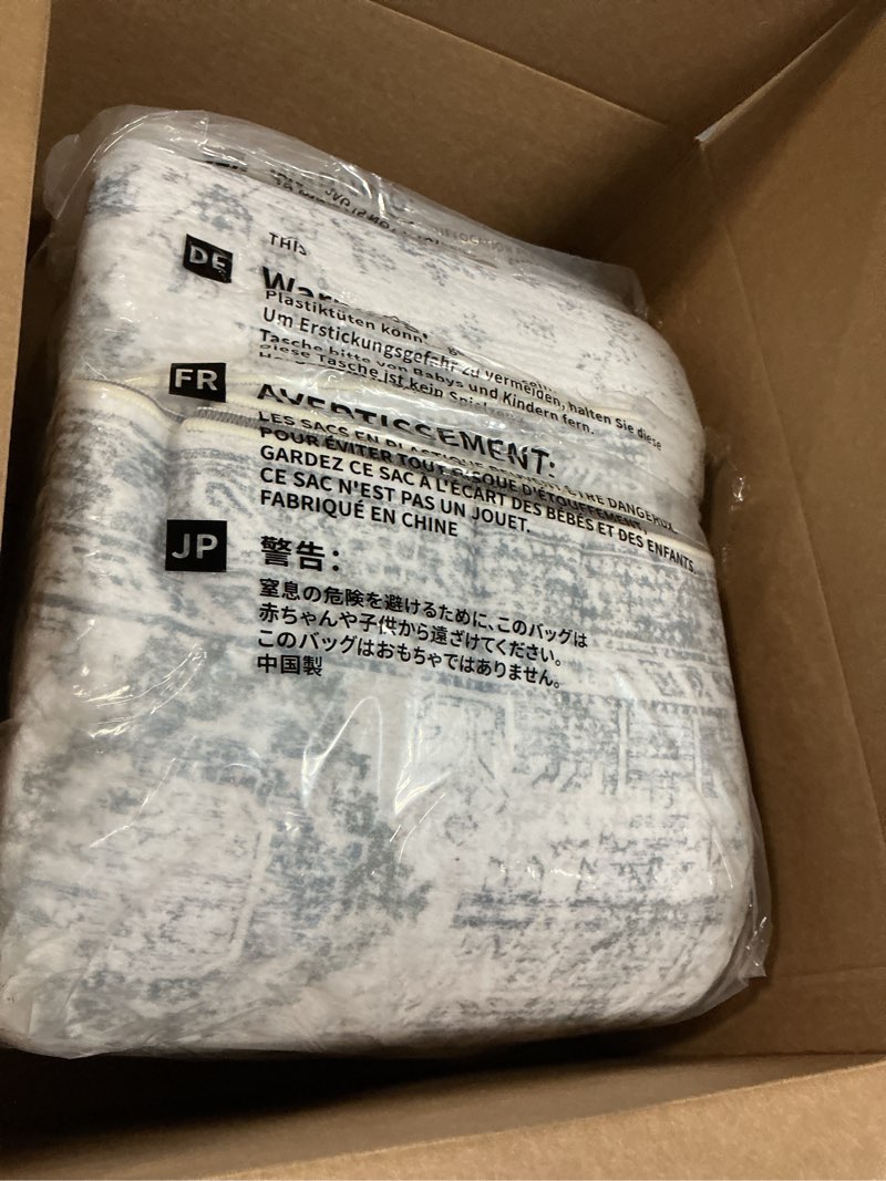 Condition photo showing Good Condition for washable 6×9 area rugs for living room, vintage floral rug soft non slip stain resistant boho carpet for bedroom dinning room kitchen home office grey grey 6' x 9'