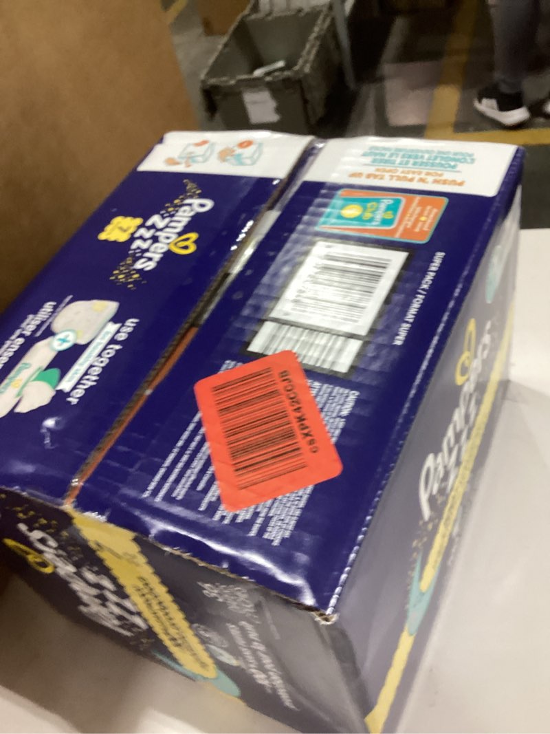 Condition photo showing New/Like New for pampers zzz overnight diapers, size 7 (41+ lbs), 36 count, nighttime protection disposable baby diaper, night time leak and skin protection size 7 36