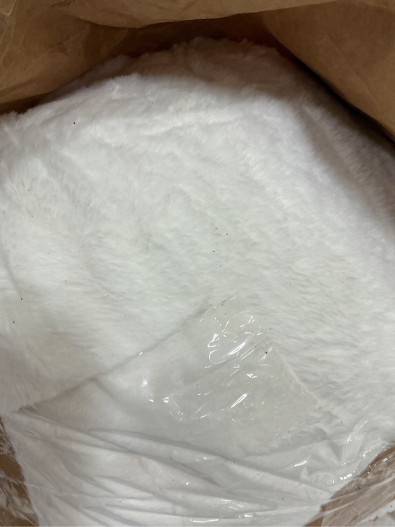 Condition photo showing Good Condition for holawakaka standard faux fur bed rest pillow with arms, rabbit fur reading pillows perfect for adults, teens, kids, arm, back, pregnancy lumbar & head neck coccyx lower back support cushion (ivory) ivory standard