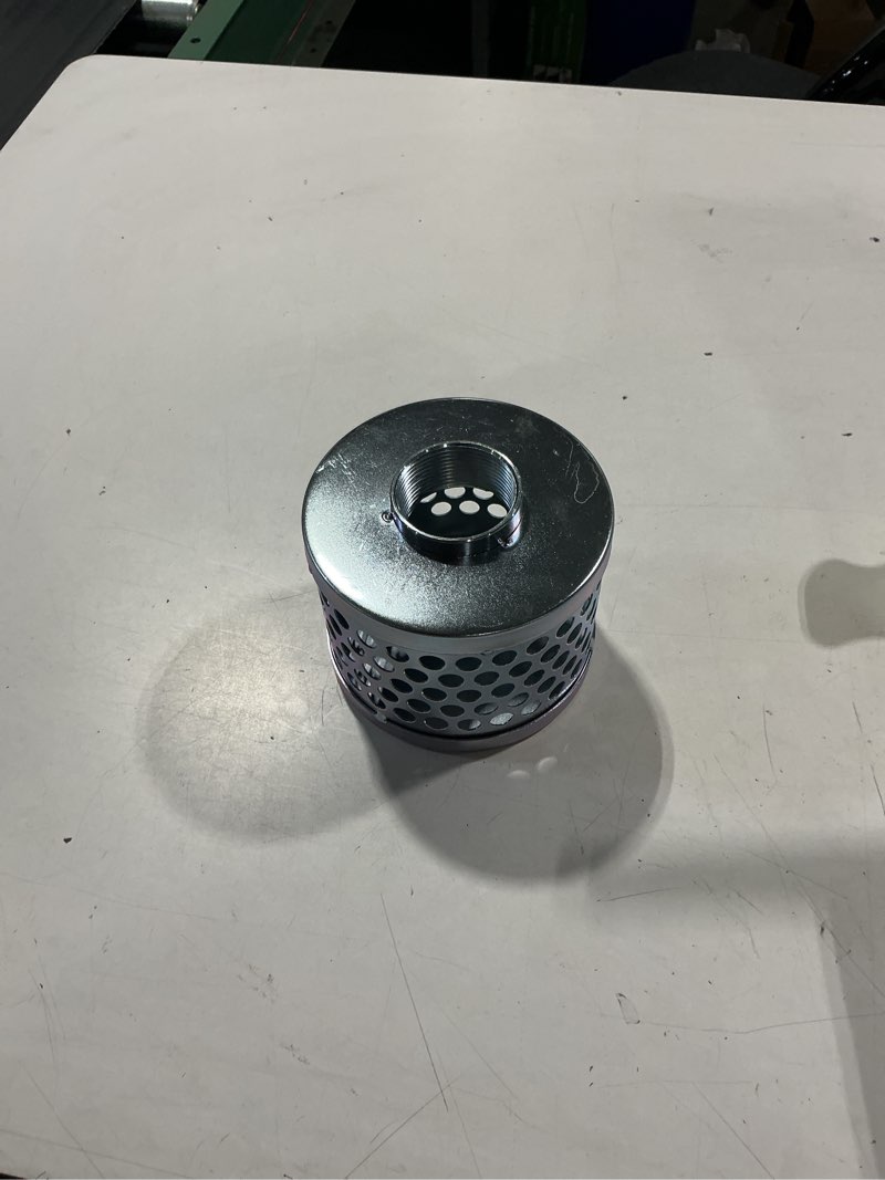 Condition photo showing Good Condition for tujoe 1-1/2 inch round hole suction strainer filter carbon steel plated npt thread hose water pump inlet strainer for remove debris trash reduces solids entering