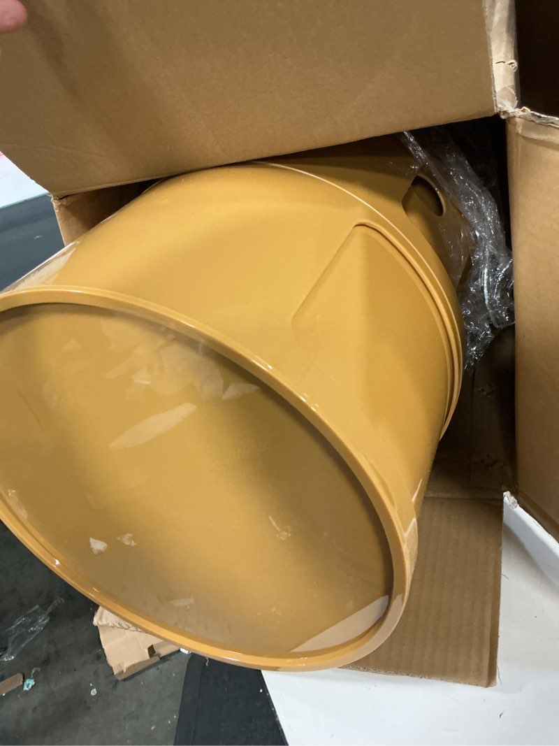 Condition photo showing Good Condition for 4-Tier Round Bedside Table, Narrow Storage Cabinet, Small Stylish Storage Cabinet, no Installation Required, Suitable for Living Room and Bedroom, Small Space 4 Tier Yellow