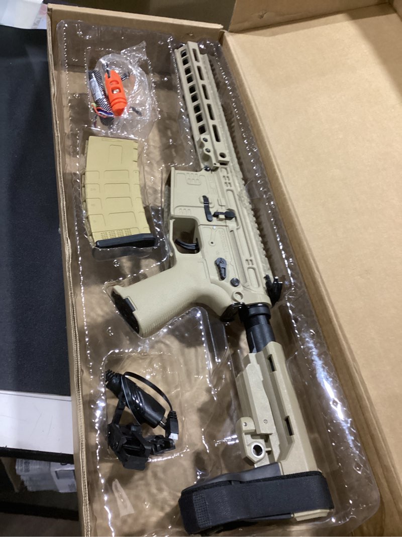 Condition photo showing Good Condition for EMERBU Pro-Grade Gel Splatter Ball Blaster SLR Upgraded by EMERBU - Metal and Nylon Body - 11.1V High Power - Metal Gearset - High Speed Motor - for Ages 15+ Adults(Tan)