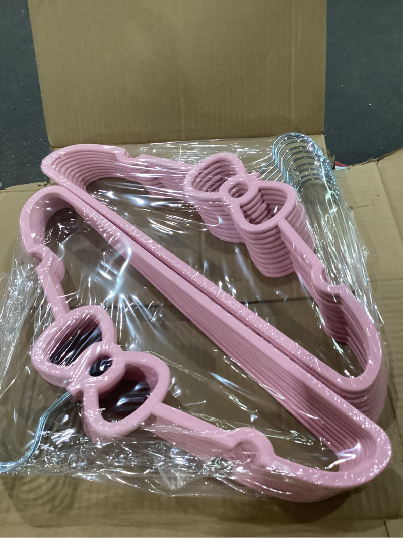 Condition photo showing New/Like New for 60 pack heavy duty plastic hangers, non slip clothes hangers with rubber pads and 360° hook - thin space saving hanger, closet organizer for shirt, pants, suit, skirt,coat - gray gray 60 pack