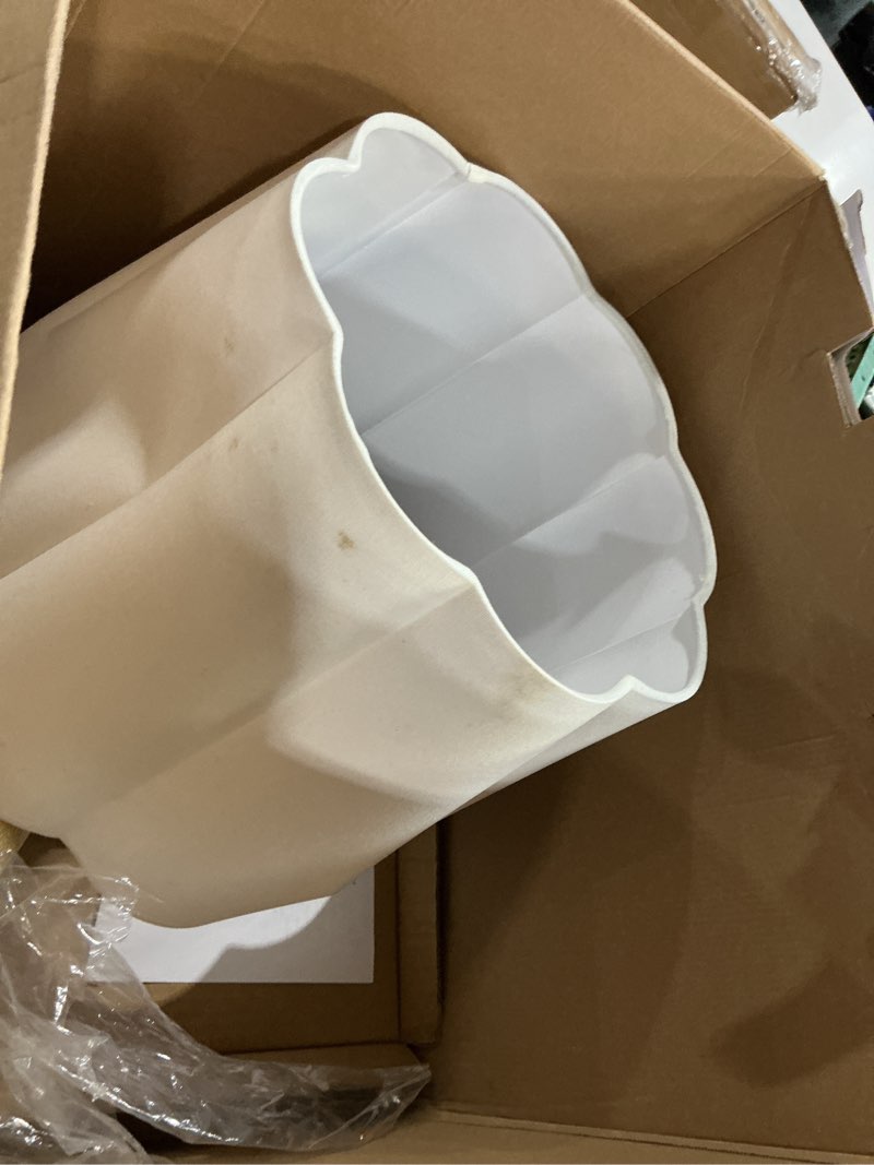 Condition photo showing As Is for natyswan floor lamps 62-in light brown shaded floor lamp floor lamp with linen shade