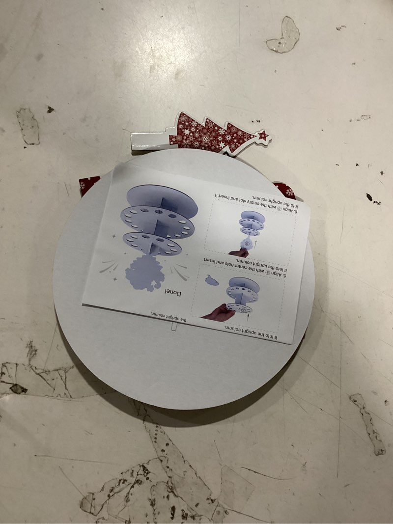Condition photo showing As Is for 1PCS Cardboard Red Christmas Money Holder with 24 Holes, Cash Holder for Placing Money Gifts Xmas Holiday Table Decorations.