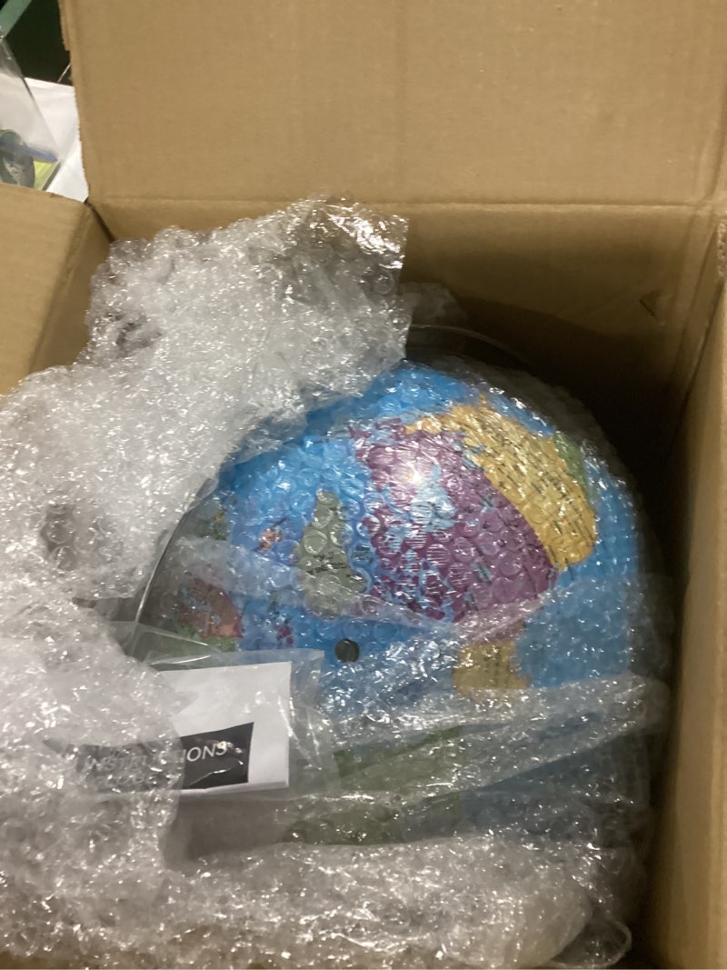 Condition photo showing Good Condition for Amylove 13'' Illuminated World Globe for Adults 720°/360° Rotation Rewritable Light Up Globe with Stand World Map for Interactive Learning Light with Base Lamp LED Decor(Metal,Practical) Practical Metal