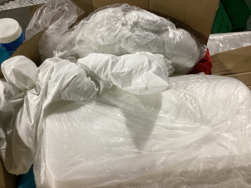 Condition photo showing Good Condition for FoamTouch 3\\\"x24\\\"x72\\\" high Density Polyurethane Foam, 3 x24 x72 inches, White 3 x 24 x 72 inches with foam over and small pillows