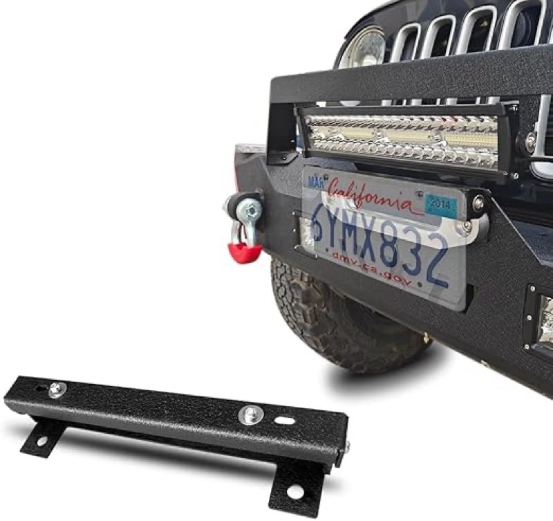 XOOKUN Front Winch License Plate Relocation Bracket with Flip Up 90 Degree Feature - Compatible with