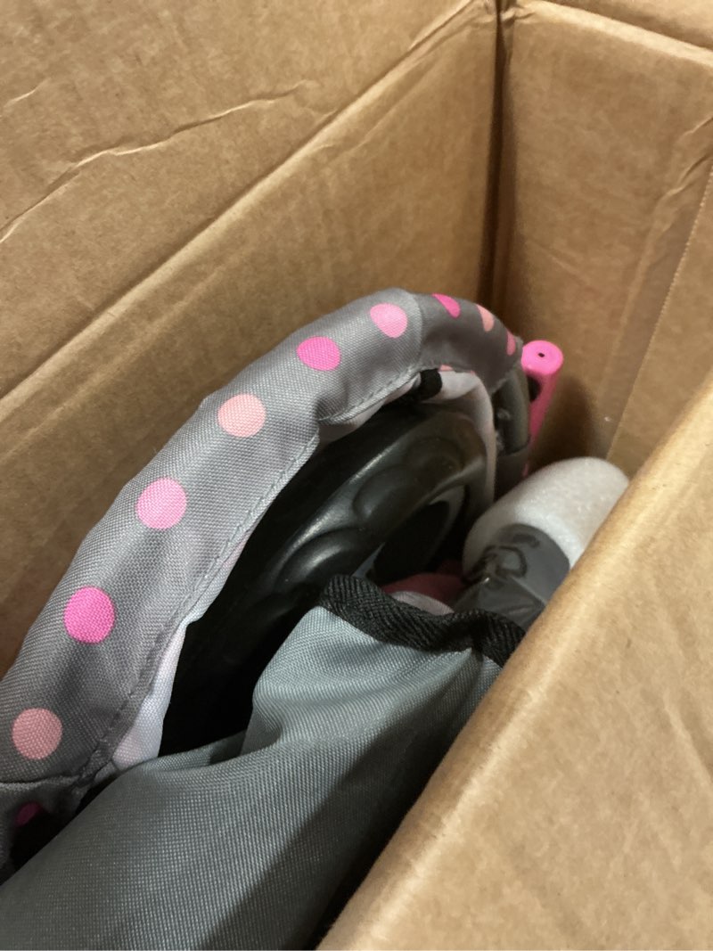 Condition photo showing As Is for Bayer: Pram Cosy, Fairy Poka Dot Grey Pink - Includes Blanket+Pillow+Handbag, for Dolls Up to 18", Ages 3+