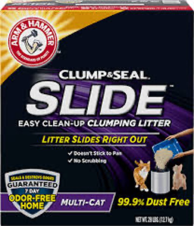 ARM & HAMMER Clump & Seal SLIDE Platinum Multi-Cat Clumping Cat Litter, Easy Clean Technology with N