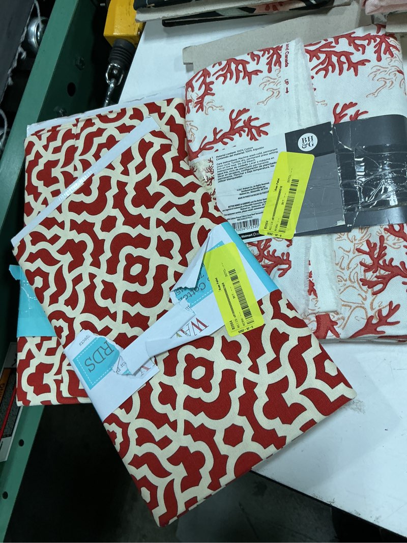 Condition photo showing Good Condition for (different style and color) pack of 3) waverly inspirations cotton duck 45  x 2 yds lattice ruby color precut fabric  1 piece