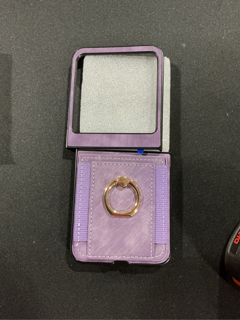 Condition photo showing Good Condition for for Motorola Razr 2025/2024 Wallet Case with Card Holder, PU Leather Flip Protective Cover Built-in Rotate Ring Stand for Moto Razr 2025/2024 ZCK Purple Purple Motorola Razr 2024