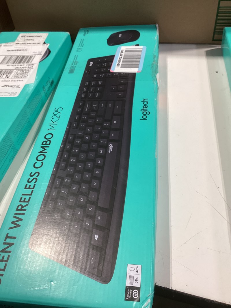 Condition photo showing Good Condition for logitech mk295 wireless mouse & keyboard combo with silenttouch technology, full numpad, advanced optical tracking, lag-free wireless, 90% less noise - graphite