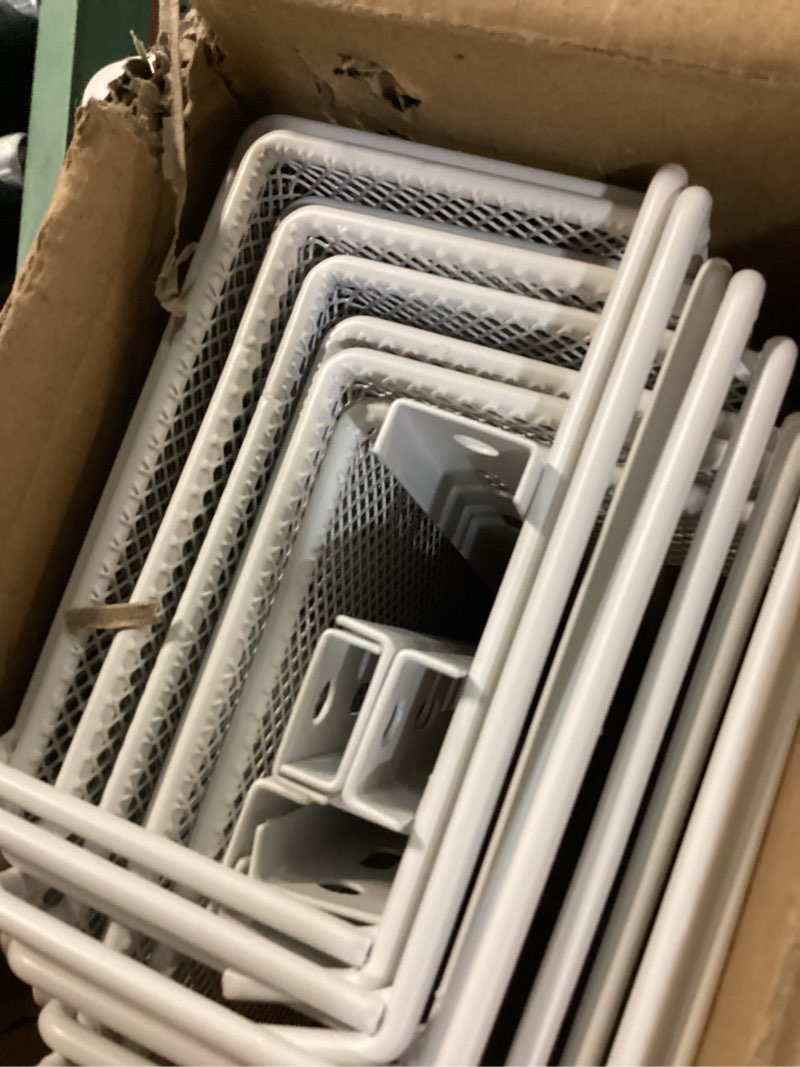 Condition photo showing Good Condition for 12.3" w narrow over the door pantry organizer, 8-tier over the door organizer with adjustable basket, pantry door organization for pantry kitchen storage room spice rack, white white 12.3"w 8-tier