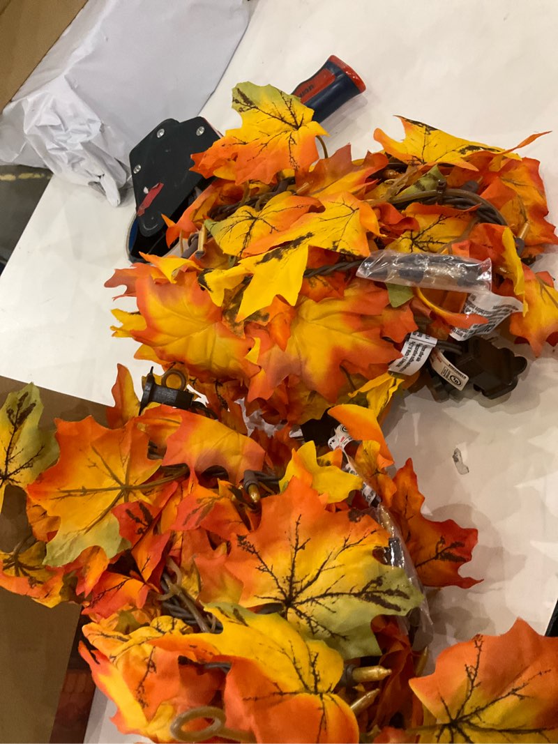 Condition photo showing Good Condition for Thanksgiving Decorations for Home 9FT Plug in Thanksgiving Garland with Lights 50 Orange Bulbs UL Li