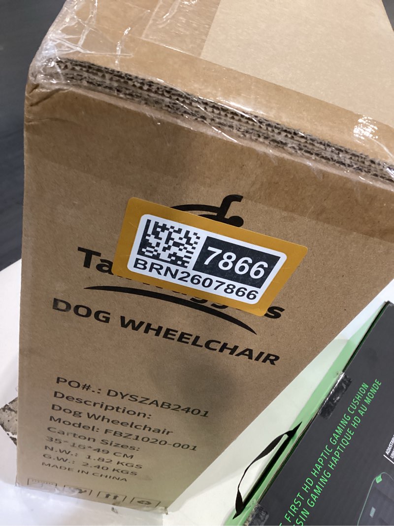 Condition photo showing New/Like New for tailwaggers dog wheelchair for back legs | adjustable mobility aid | all-terrain wheels 26-69lbs,15-22"