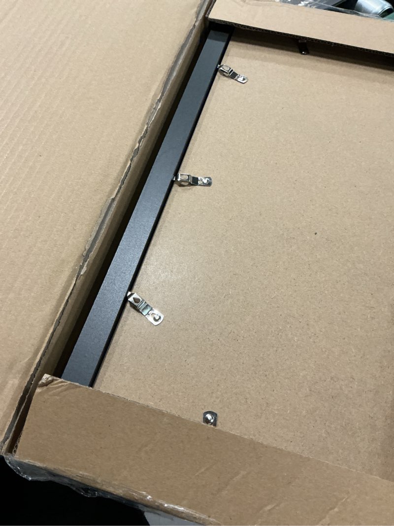 Condition photo showing item condition for 16x16 Frame Set of 2, Black Wood Style - Display Square 12 x 2 with Mat or 16x16 without Mat, Wall Mounting Horizontal and Vertical Black 16X16 in