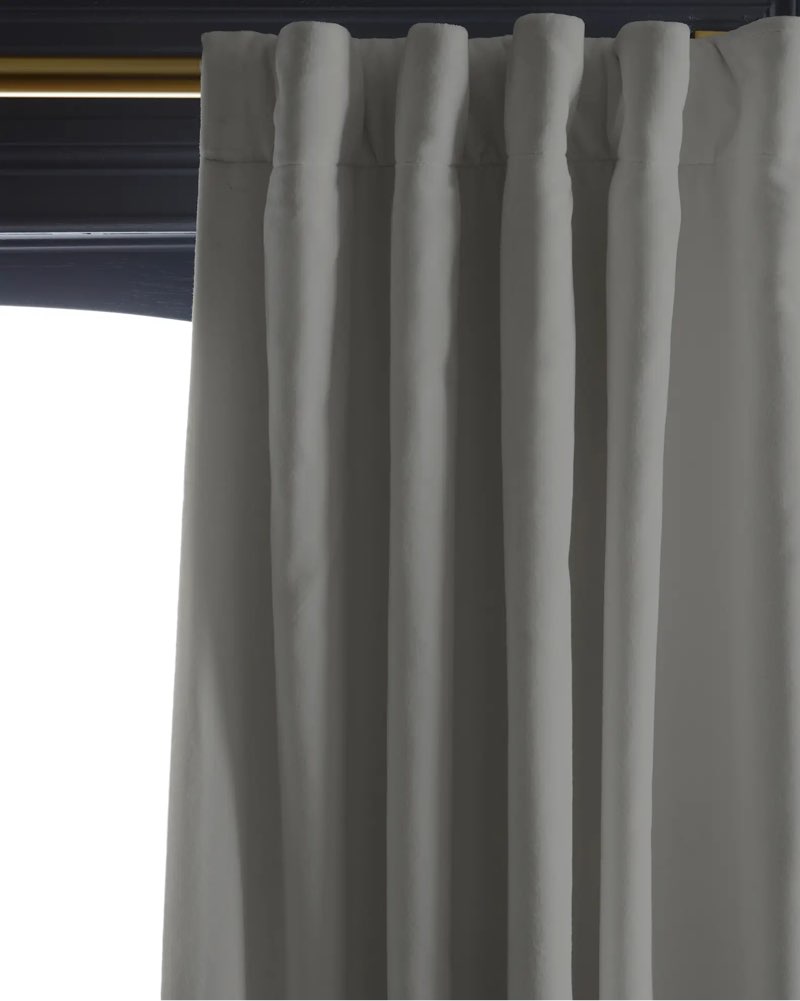 quince cotton velvet true blackout curtain ivovery 48in84