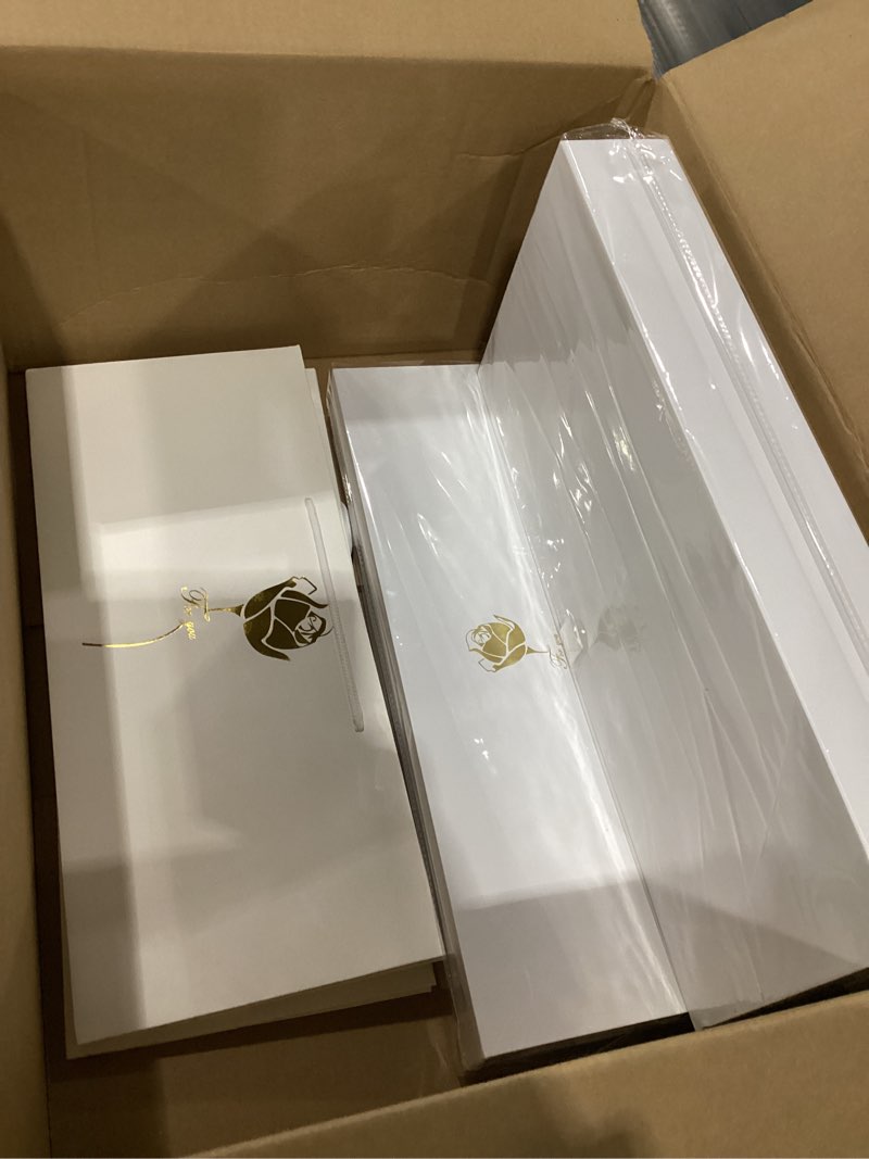 Condition photo showing As Is for INCOMPLETE 2/3 SET 3 Set I Love You Box Cardboard 3 Fillable Flower Box 3 Gift Bags 3 Greeting Cards Raffia Paper Shreds for DIY Valentine's Day Wedding Bridal Shower Birthday Chocolate Gifts Packaging(White)