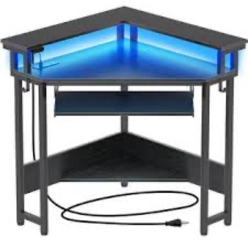 Rolanstar Corner Desk,44.5" W x 34.5" H Small Computer Desk with