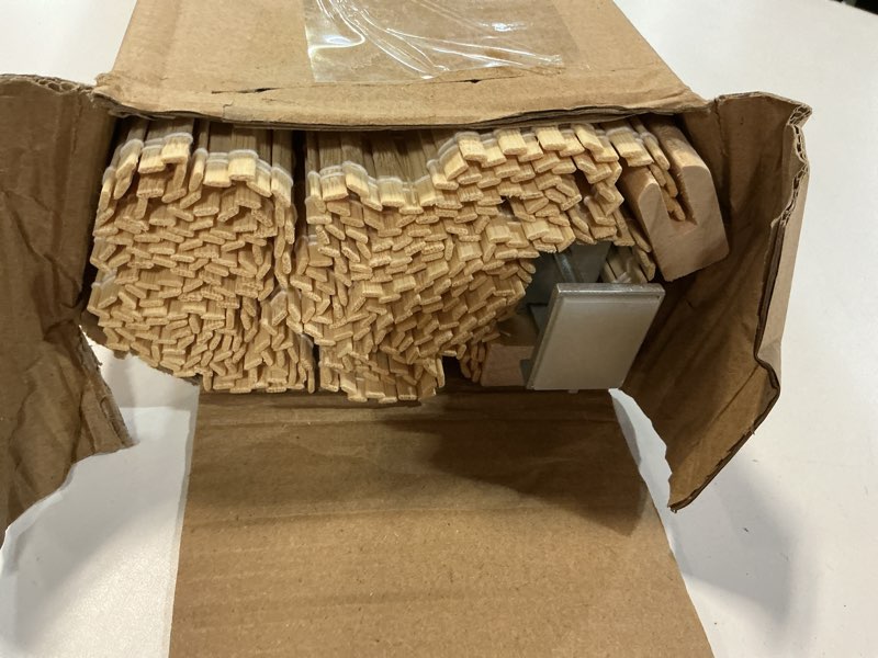 Condition photo showing As Is for LazBlinds No Tools No Drill Cordless Bamboo Roman Shades, Privacy Window Treatment, Roll Up Bamboo Blinds for Windows 25'' W x 64'' H, Natural Privacy-natural 25" W x 64" H