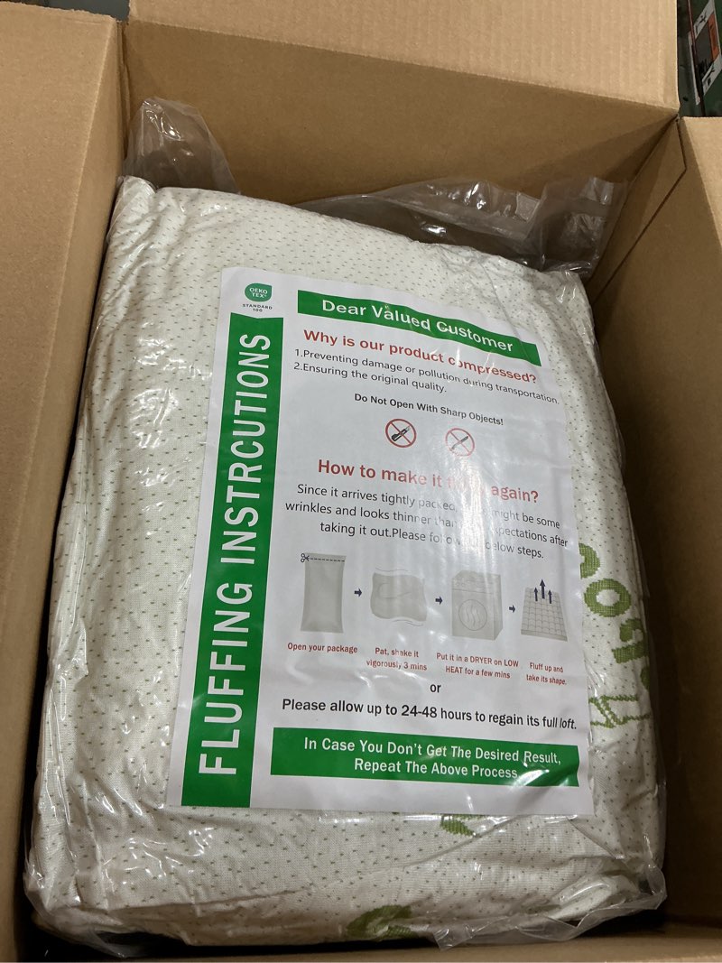 Condition photo showing New/Like New for Mattress Topper Twin XL Size, Cooling Extra Thick Breathable Viscose Made from Bamboo Mattress pad, Soft Quilted Fitted Mattress Cover with 1000 GSM Down Alternative Fill (8-21”Deep Pocket) White Twin XL