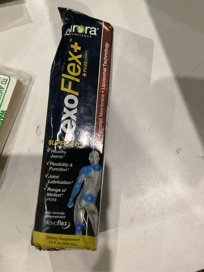 Condition photo showing New/Like New for Aurora Nutrascience Micro-Pack Liposomal exoFlex+ with Vitamin C, Supports Joint Flexibility & Function, BiovaFlex Eggshell Membrane, Curcumin & Boswellia, Strwaberry Flavor, 30 Servings, 10 fl oz