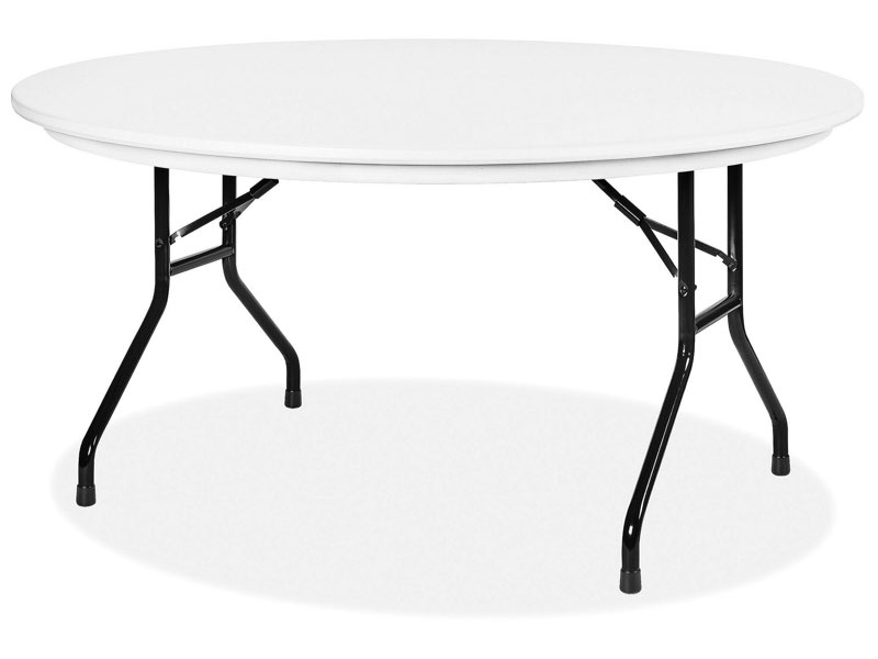 Deluxe Folding Table - 60" Diameter, Light white 