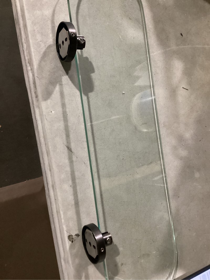 Condition photo showing Good Condition for JQK Bathroom Glass Shelf Chrome, Tempered Glass Shower Storage 20 by 5 inches, 304 Stainless Steel Polished Chrome Wall Mount, TGS101L20-CH