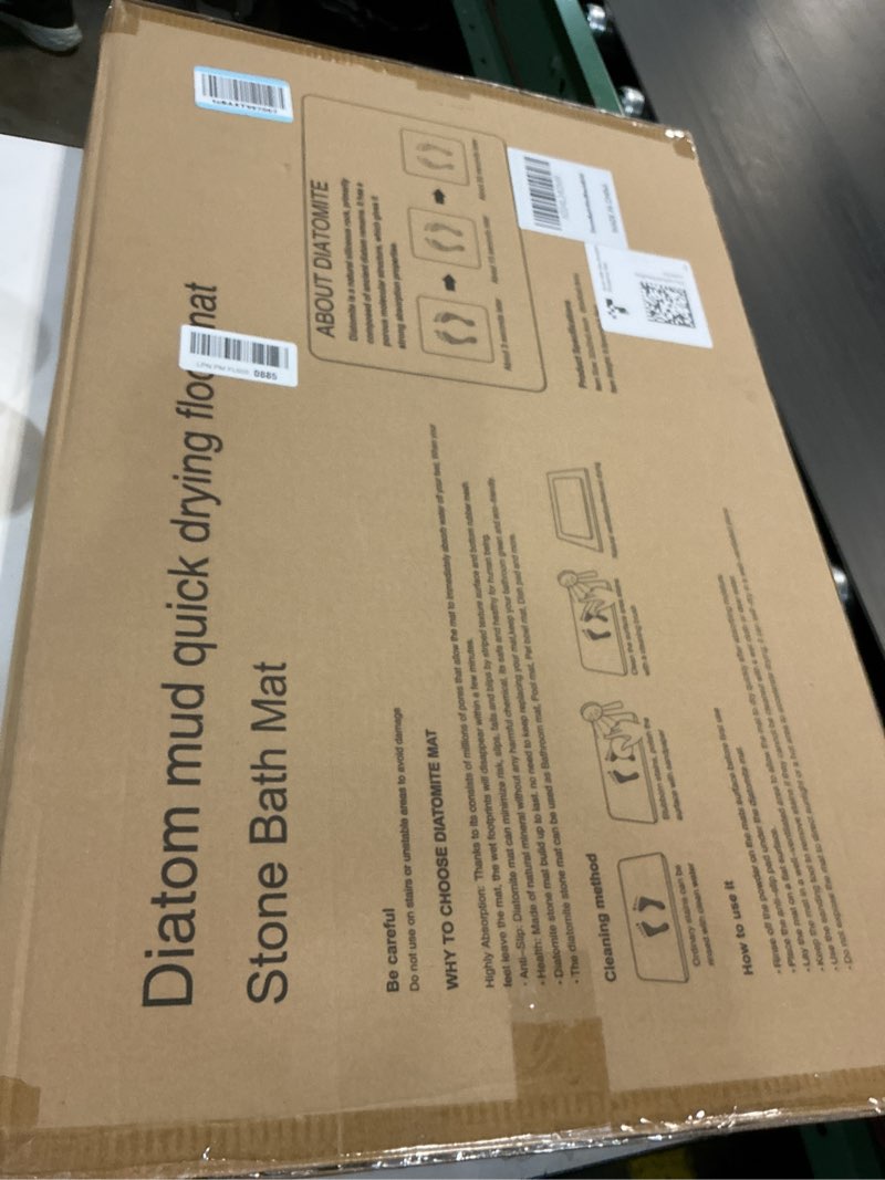 Condition photo showing New/Like New for Black Stone Bath Mat, 32''x20'' Non-Slip Diatomaceous Earth Stone Bath Mat, Super Absorbent Quick Drying for Bathroom/Kitchen, Easy to Clean 32" x 20" 1 Pack Black 1 Pack