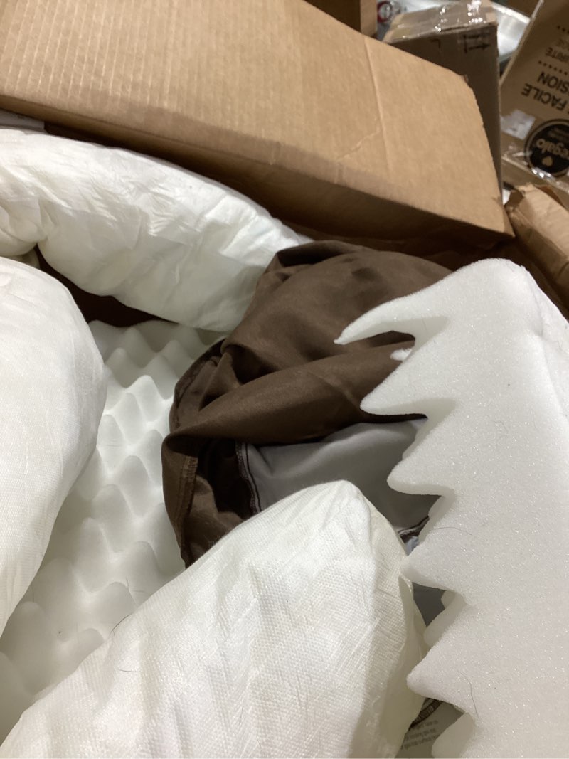 Condition photo showing As Is for Furhaven Orthopedic Dog Bed for Large Dogs w/ Removable Bolsters & Washable Cover, For Dogs Up to 95 lbs - Plush & Velvet L Shaped Chaise - Sable Brown, Jumbo/XL Jumbo Sable Brown