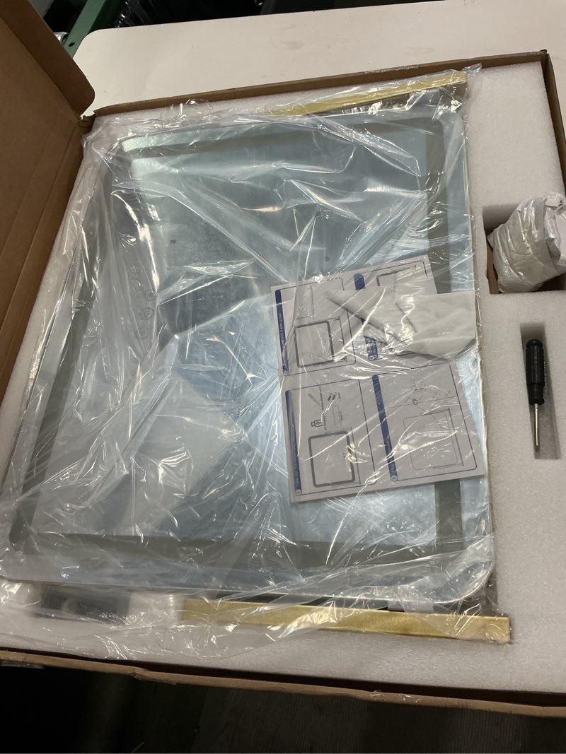 Condition photo showing Good Condition for X0042HKJ3B New - ROLOVE Gold Vanity Mirror Makeup Mirror with Lights, Large Lighted van...mart Touch 3 Colors Dimmable, Tabletop Mirror for Makeup Desk, 360°