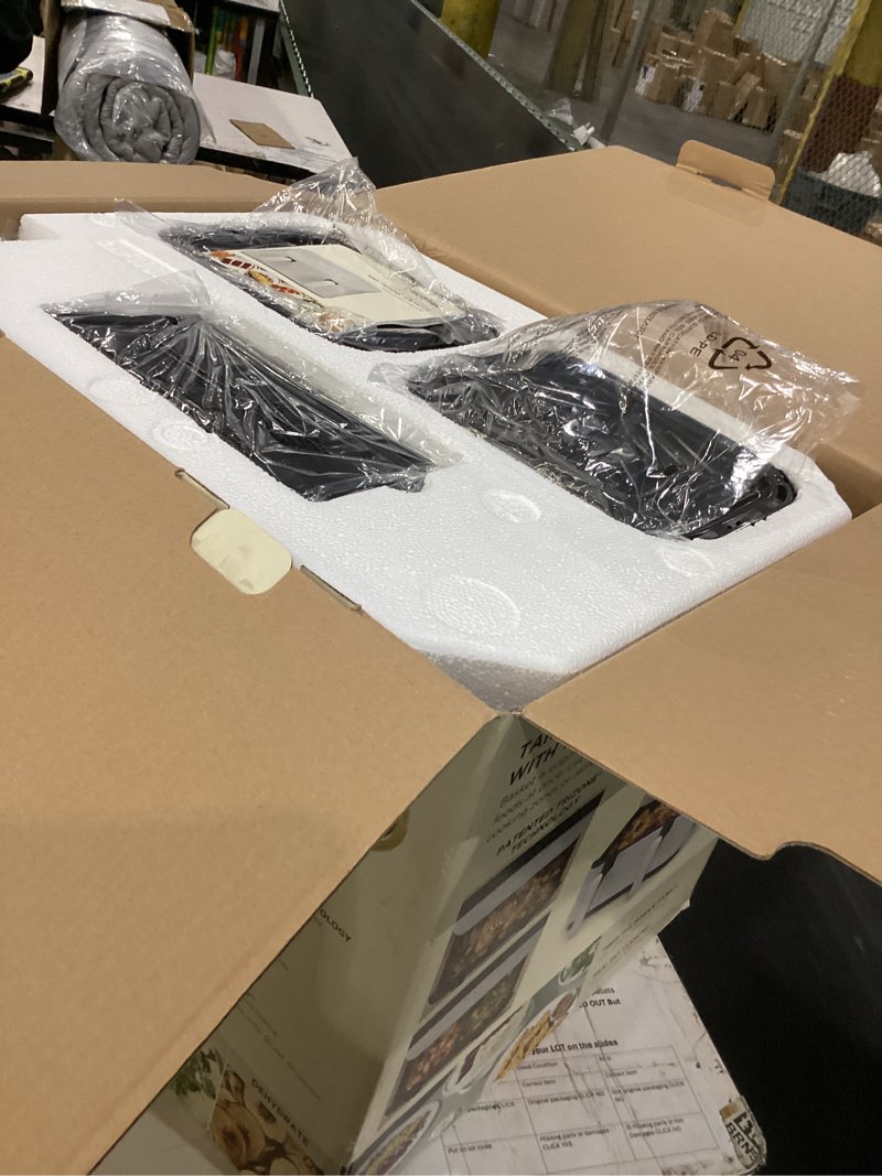 Condition photo showing Good Condition for cruxgg 10qt dual basket tri-zone air fryer gray: 1700w, cool touch handle, includes fry basket & crisping tray