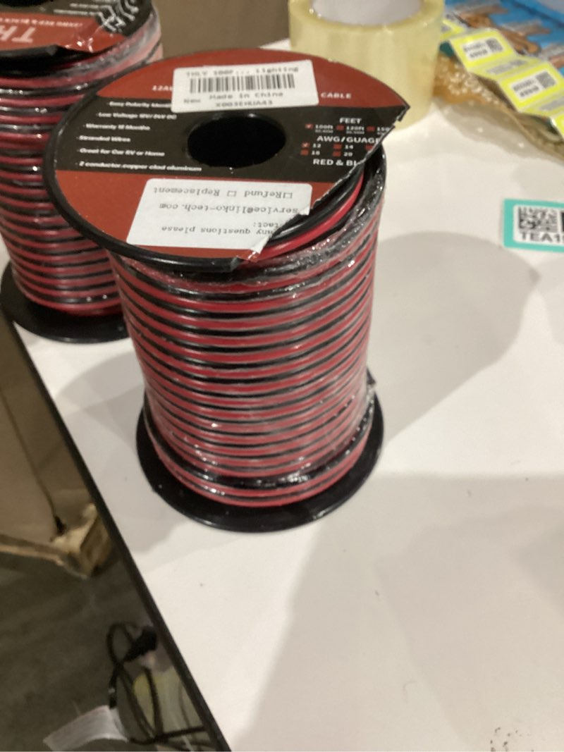 Condition photo showing Good Condition for 100FT 12 Gauge Wire, 2 Conductor Red & Black Electrical Cable, 12 AWG Ultra Flexible Low Voltage Automotive Wire for 12V LED Lighting, Car, Speaker, Marine, Lamp, Landscape 12 Gauge 100FT PVC CCA Wire