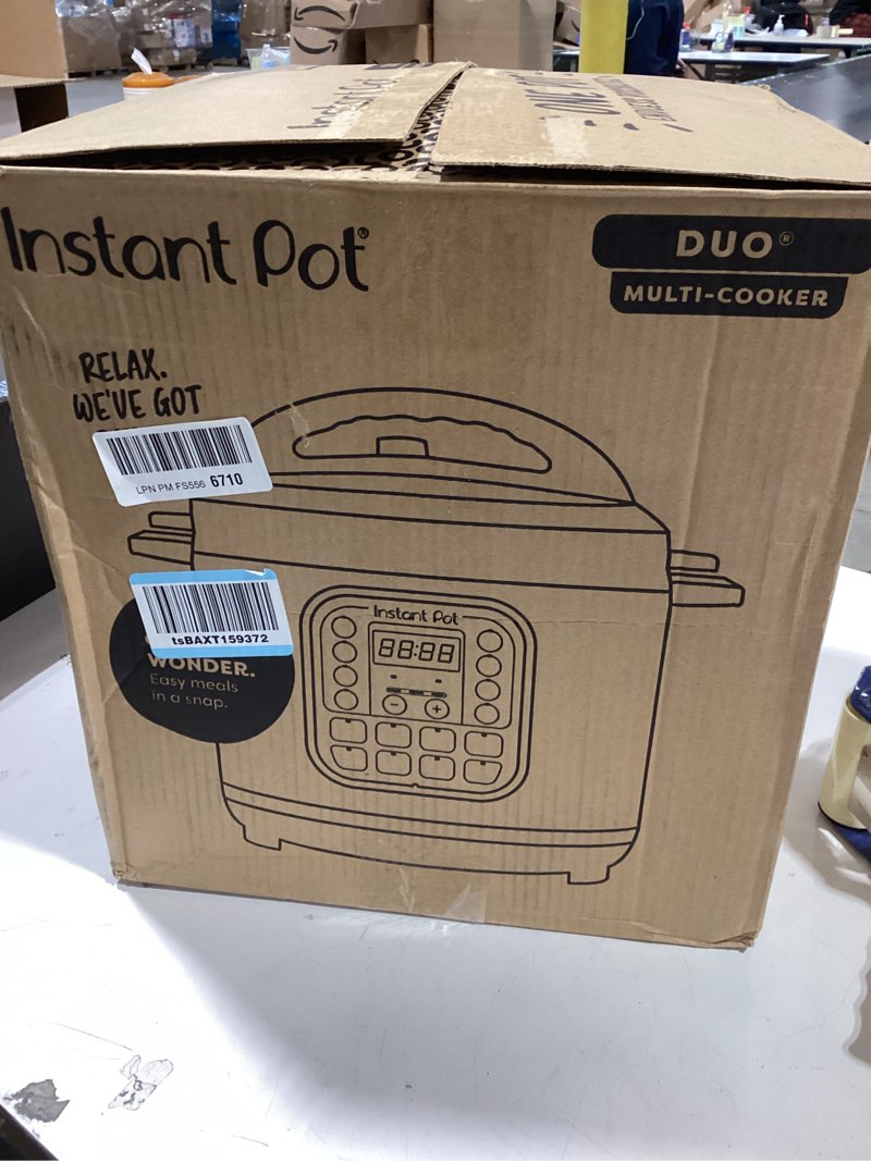 Condition photo showing Good Condition for Instant Pot Duo 7-in-1 Electric Pressure Cooker, Slow Cooker, Rice Cooker, Steamer, Sauté, Yogurt Maker, Warmer & Sterilizer, Includes App with Over 800 Recipes, Stainless Steel, 8 Quart 8 Quarts