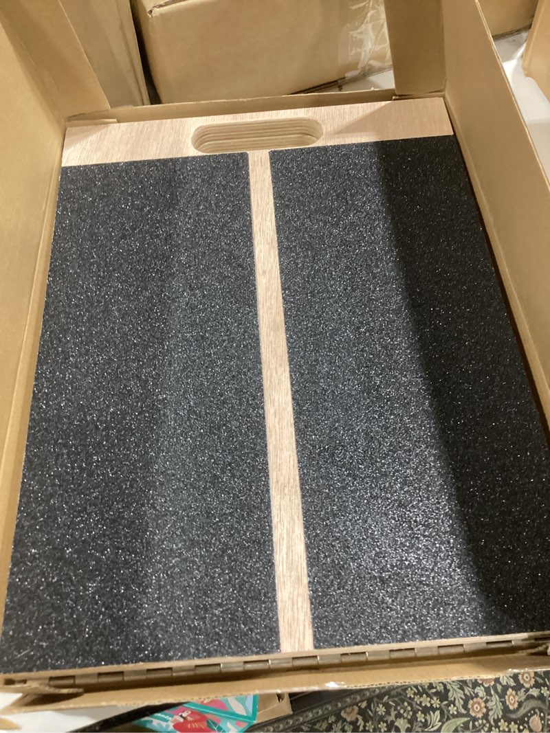 Condition photo showing Good Condition for temi slant board for calf-stretching - wooden incline wedge stretcher for squats, foot & ankle mobility, portable fitness equipment, balance block for heel stretch natural wood slant board