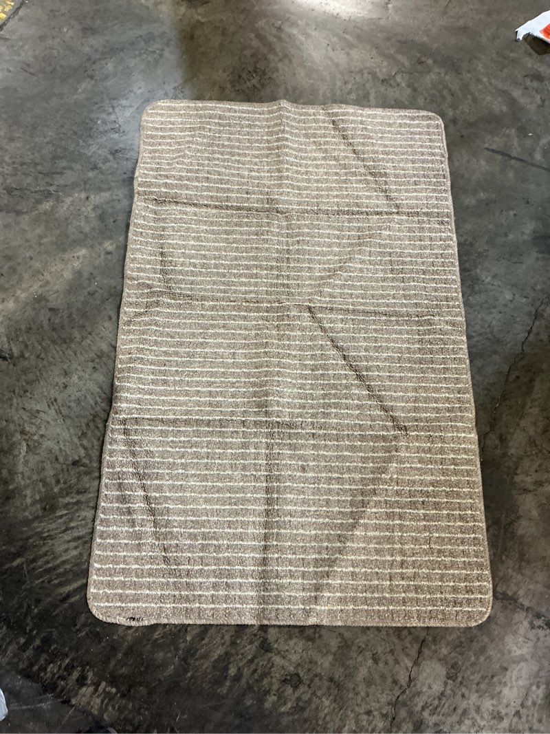 Condition photo showing As Is for pindot fog 2 ft. x 4 ft. dots polypropylene accent rug