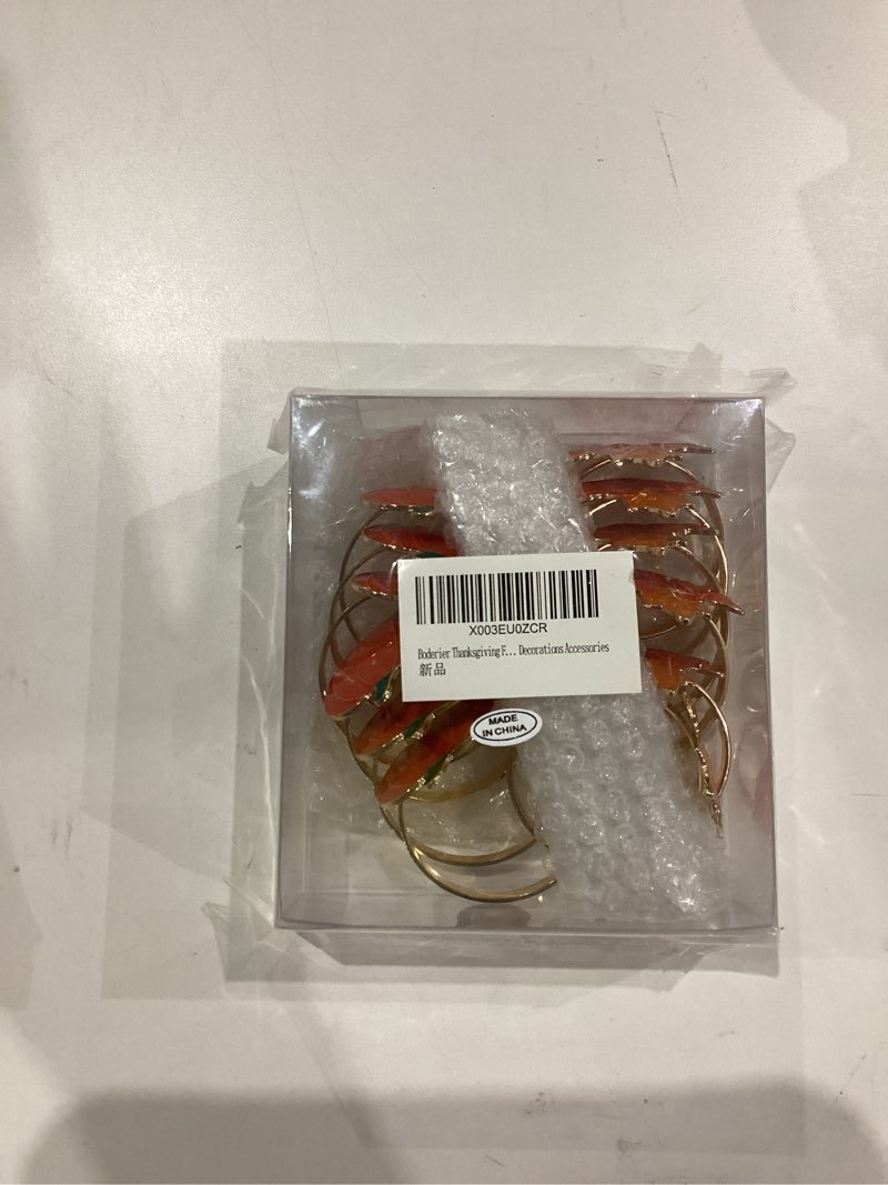 Condition photo showing New/Like New for Boderier Thanksgiving Napkin Rings Set of 8 Fall Maple Leaf Napkin Holder Rings Home Party Table Setting Decorations Accessories 8 Maple Leaf