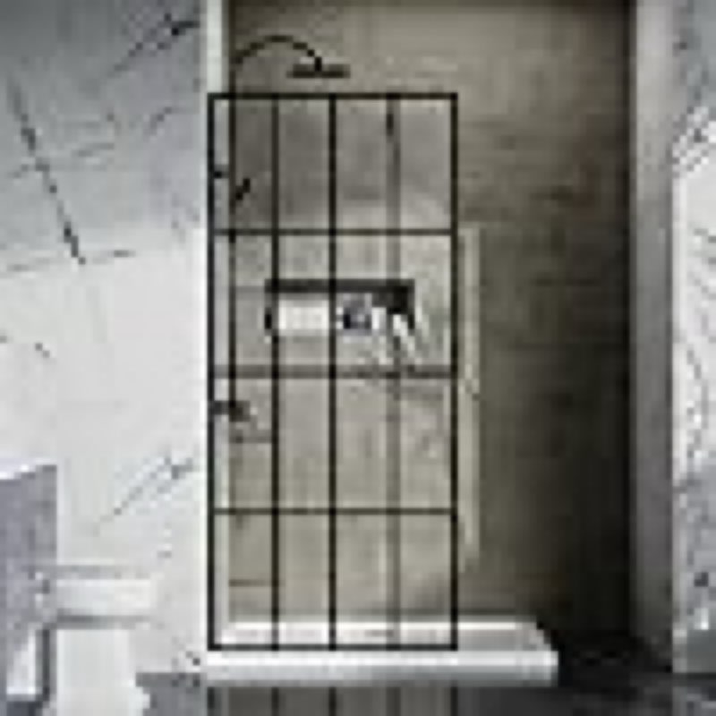 goodyo 34" x 72" shower door clear tempered glass framed shower screen walk-in black finish