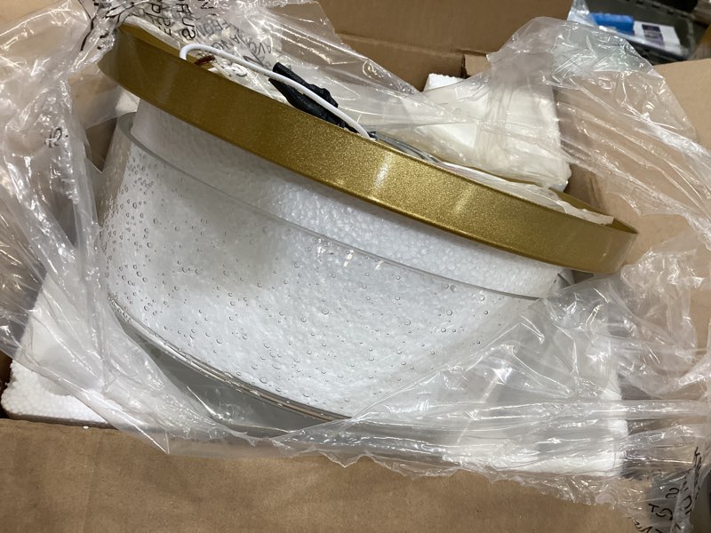 Condition photo showing Good Condition for flush mount ceiling light fixtures, 2-light gold ceiling mount for farmhouse with seeded glass lampshade, industrial flush mount light fixture farmhouse for hallway, kitchen, entryway and foyer