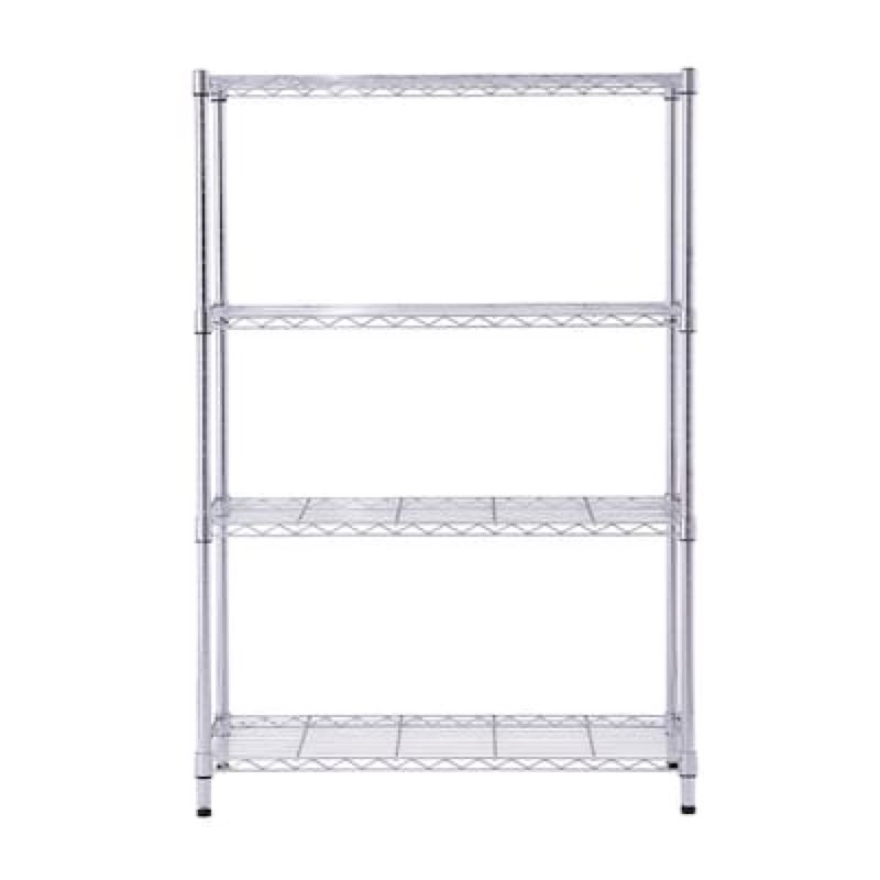 style selections 35.7-in w x 14-in d x 53-in h 4 -tier chrome metal wire utility shelving unit