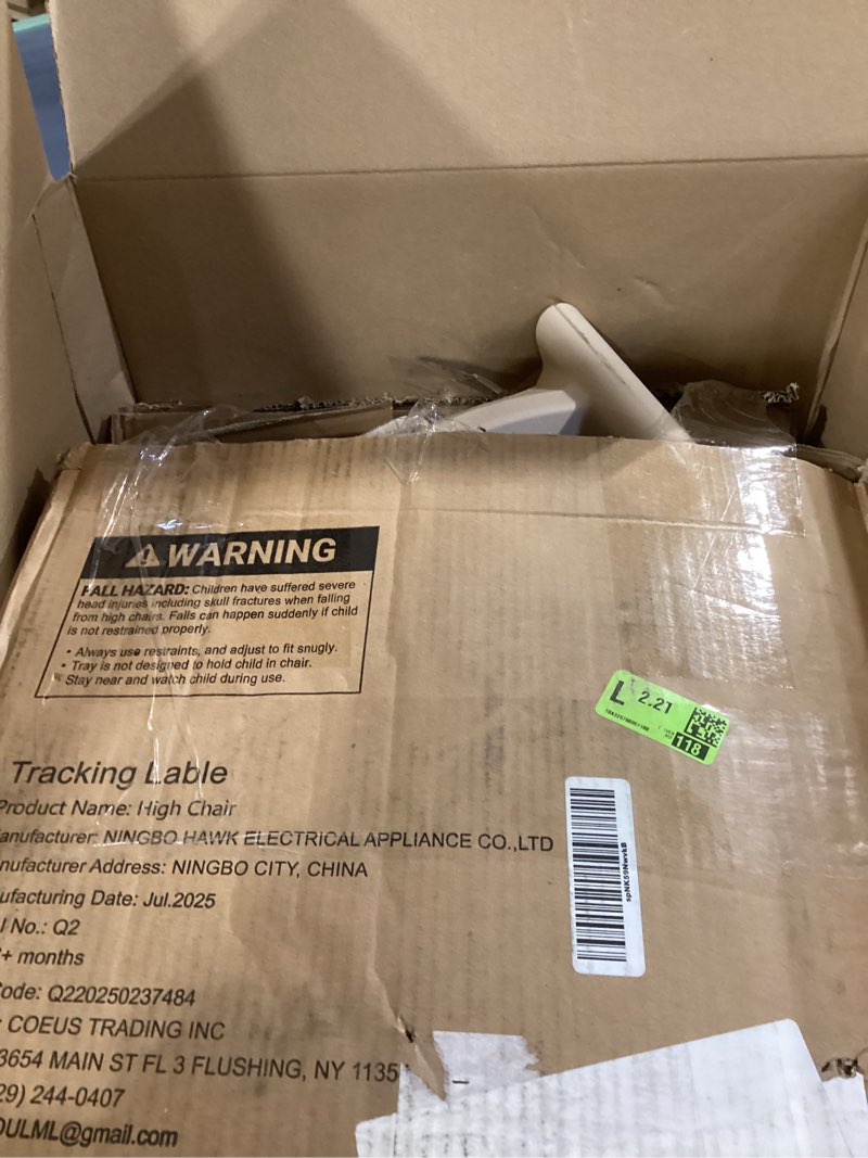 Condition photo showing Good Condition for Funny Supply 3-in-1 Cute Folding High Chair, High Chairs for Babies and Toddlers, Modern Space Saving Highchair with Removable Double Tray, Easy to Clean, Light Weight Baby Feeding Chair, Cream