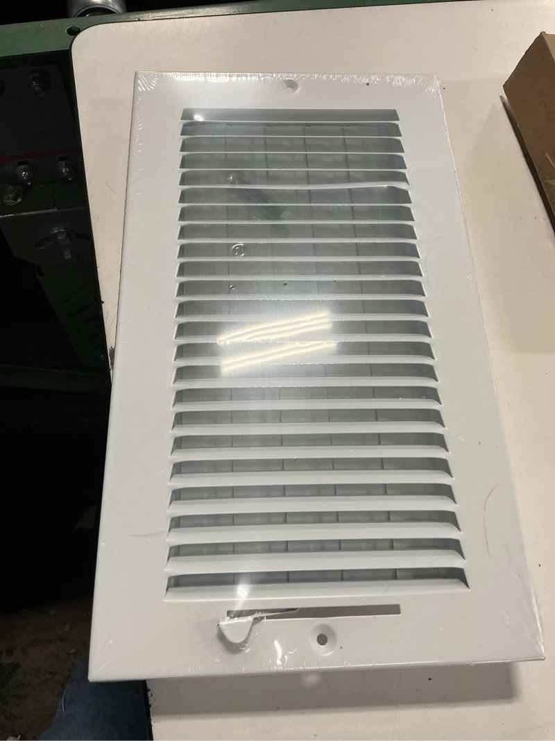 Condition photo showing New/Like New for ceiling register - air vent covers for home ceiling or wall - 12x6 inch (duct opening) 1-way white grille register cover with adjustable damper for hv
