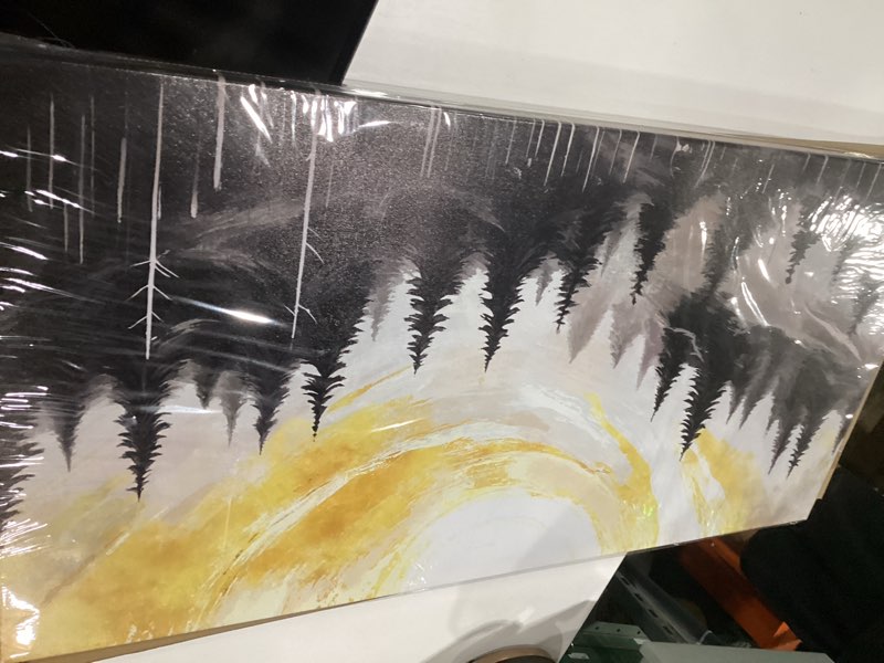 Condition photo showing New/Like New for cao gen decor art s06375 wall art canvas painting yellow tree in black and white sunshine foggy forest picture poster print framed ready to hang for living room bedroom office home decor 30.00\" x 60.00\" yellow, similar to stock photo