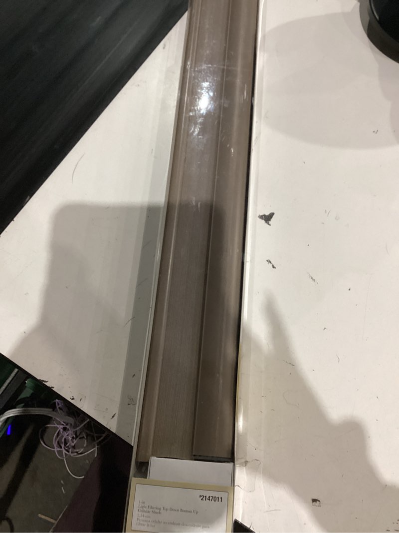 Condition photo showing Good Condition for allen + roth 27-in x 72-in gray light filtering cordless top-down/bottom-up cellular shade