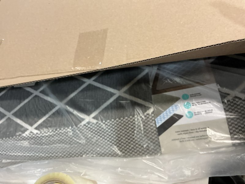 Condition photo showing New/Like New for martha stewart miles modern diamond anti-fatigue air-infused kitchen mat, grey, 19.6"x32" grey 1'8" x 2'8" (rectangular)
