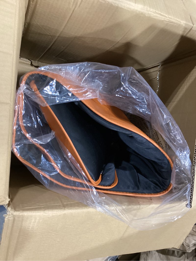 Condition photo showing As Is for leather heating pad, brown