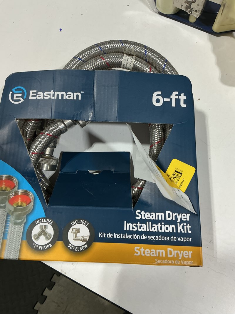 Condition photo showing Good Condition for eastman 72-in 3/4-in fht inlet x 3/4-in fht outlet braided stainless steel steam dryer installation kit