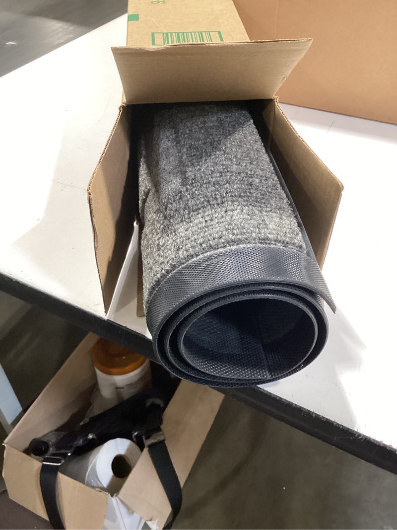 Condition photo showing Good Condition for olanly front door mat indoor outdoor entrance, waterproof all-season, all-weather doormat, sturdy natural rubber, fade resistant, low profile, easy clean patio porch entryway mat, 35x23, dark grey dark grey classic border rectangular 35" x 23"
