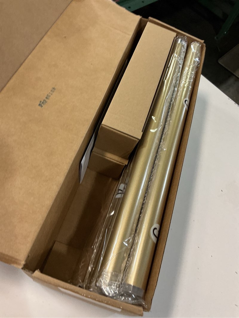 Condition photo showing Good Condition for 2 pack heavy duty curtain rods for windows 28 to 48 inch, 1 inch gold curtain rods set of 2 pack for outdoor, farmhouse, bedroom, adjustable easy install drapery rod (a2,gold,30"-60"-2pack) 30"-60"|2pack gold